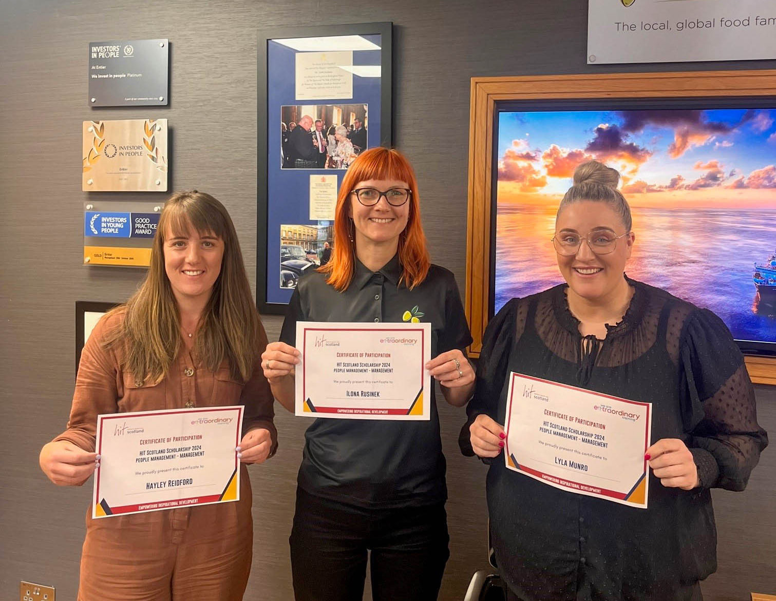 Hayley, Ilona and Lyla with their certificates
